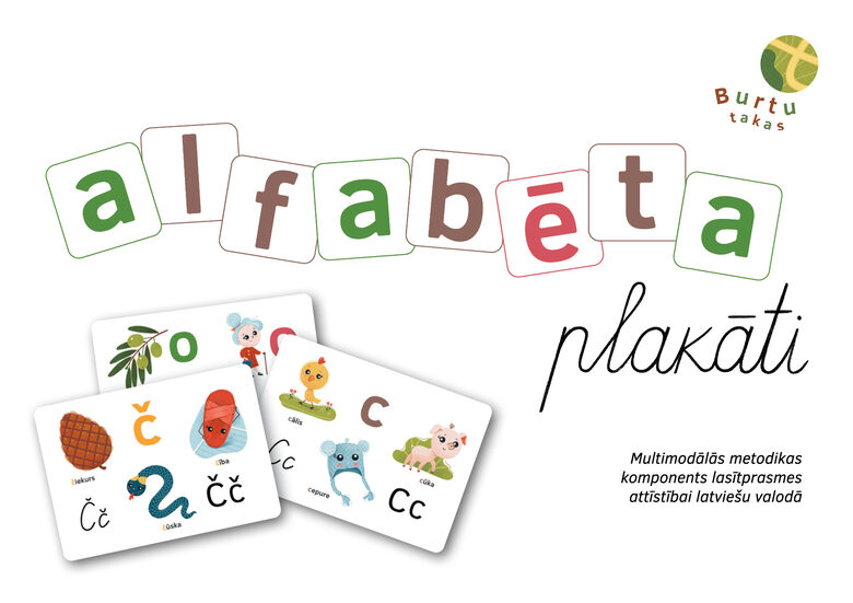 Alfabēta plakāti - multimodālās metodikas "Burtu takas" komponents lasītprasmes attīstībai latviešu valodā